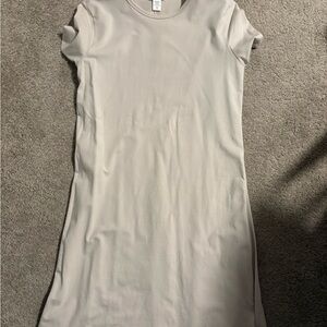 Athleta Light Beige Short Sleeve Dress
